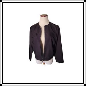 EUC! Kathie Lee Collection, Black Zip UP Jacket, Faux Pocket.  Size medium